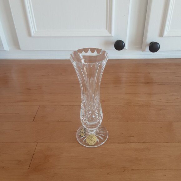 Vtg. Bohemia Czech Republic Lead Crystal Hand Cut Bud Vase - Picture 5 of 7